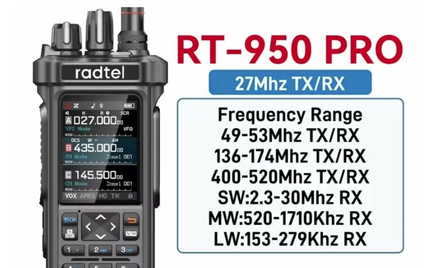 RADTEL RT-950 PRO , multi band 10W, 27MHz RX/TX - Image 2